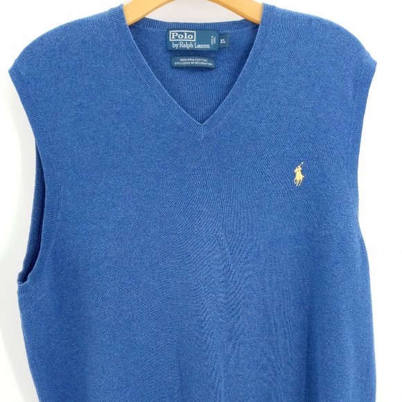 Polo By Ralph Lauren V-Neck Pullover Pima Cotton Sweater - Picture 1 of 5